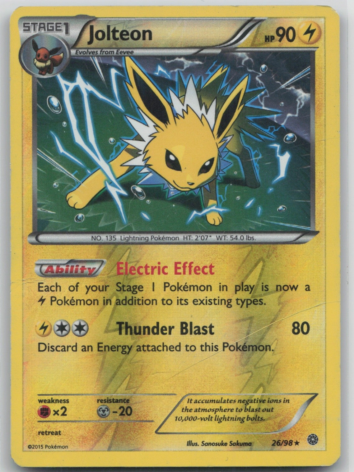Jolteon Reverse Holo Holo Rare 26/98 XY - Ancient Origins LP